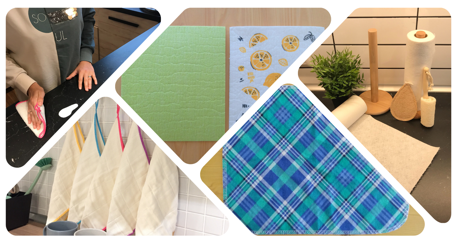 Reusable Paper Towels Photo Collage 