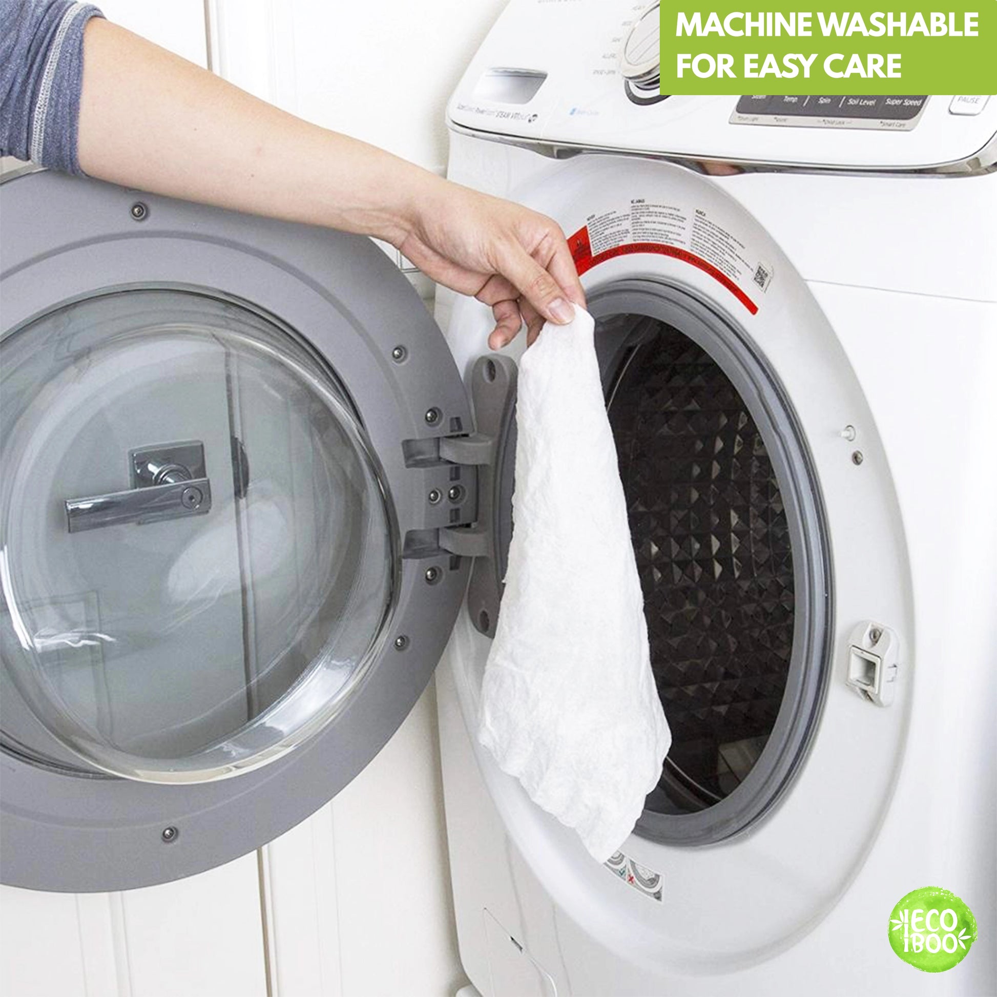 Machine washable reusable paper towels