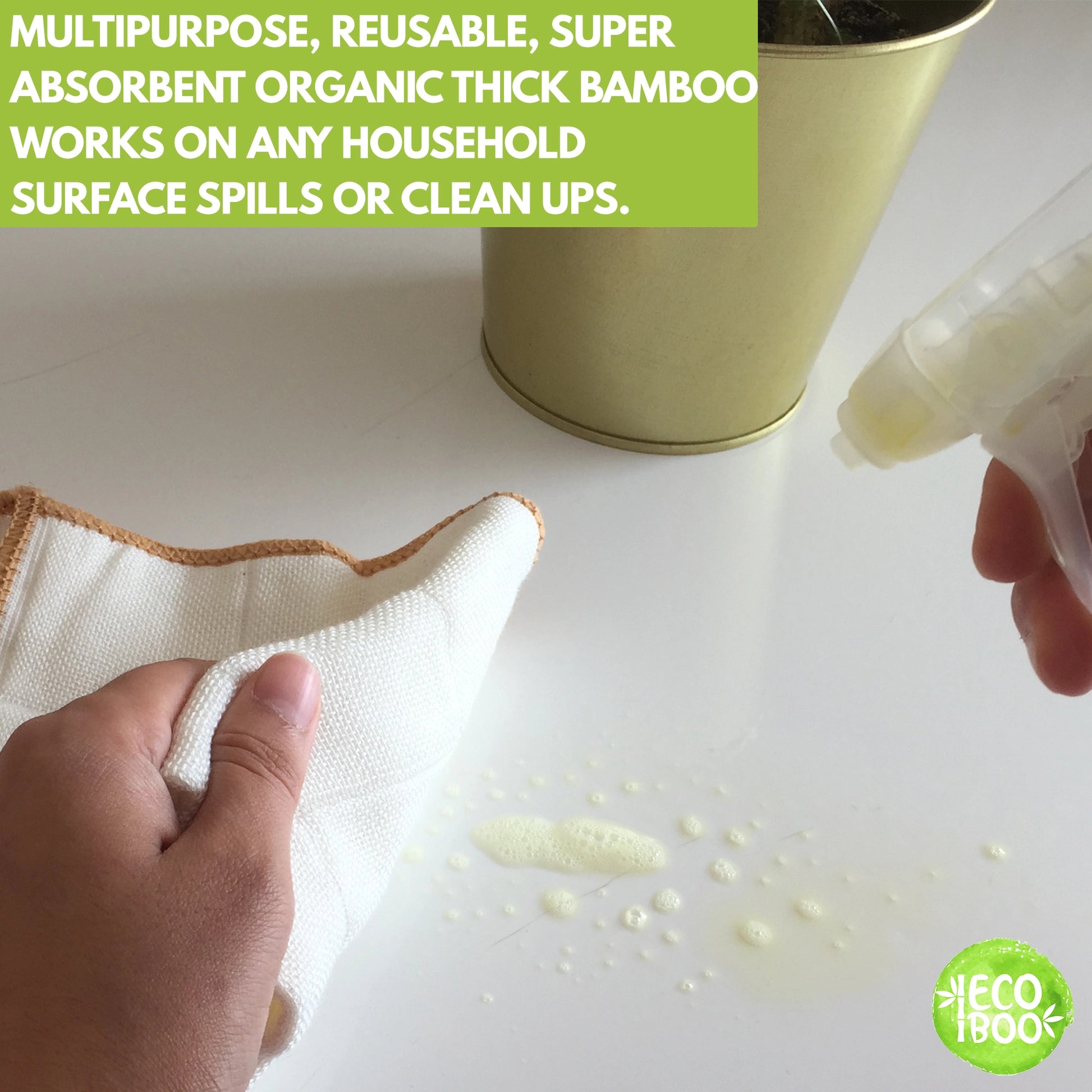 Multipurpose organic thick bamboo works on any household surface spills or clean ups