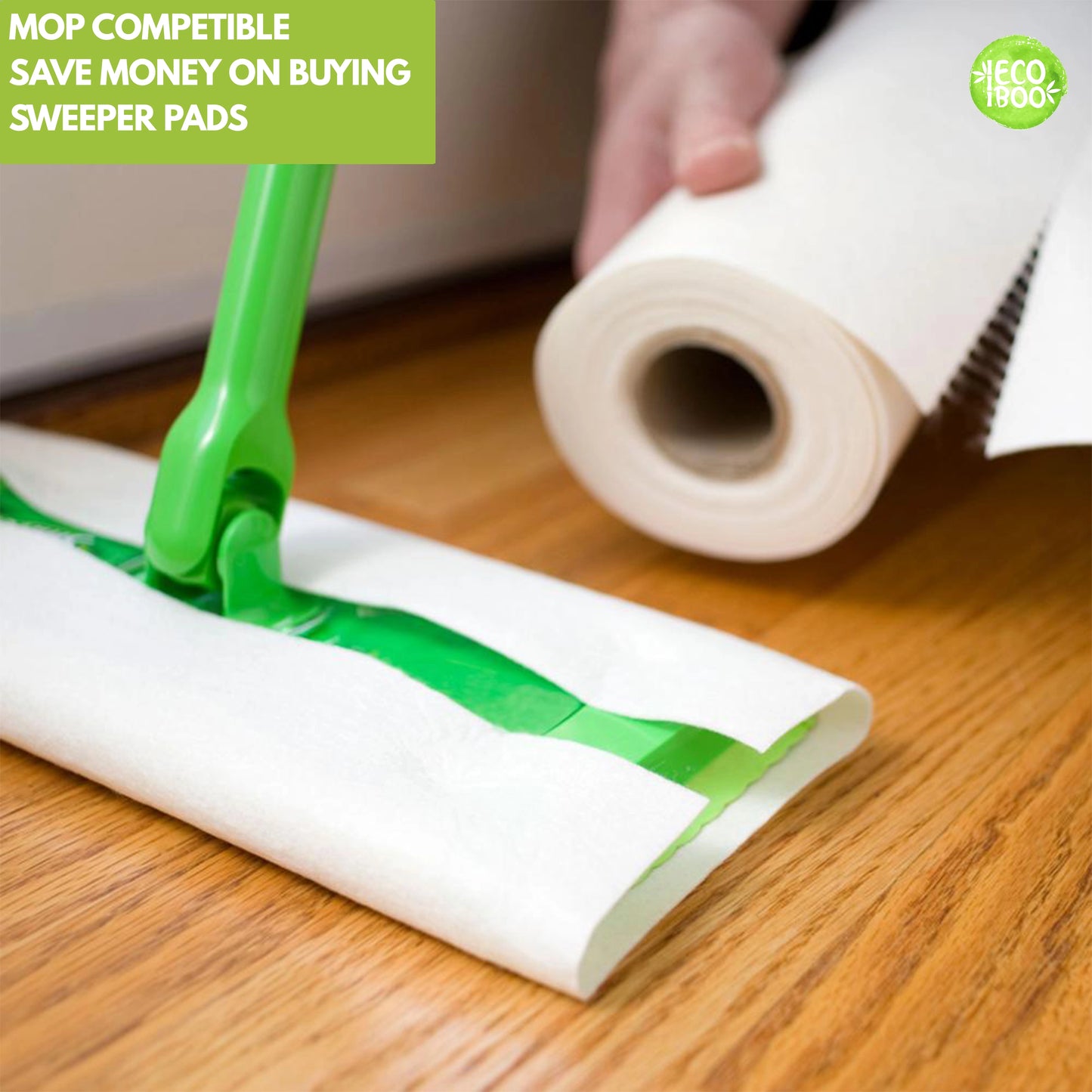 Mop competible save money on buying sweeper pads with reusable paper towels